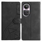For OPPO Reno10 / Reno10 Pro Triangles Embossed Leather Phone Case(Black)