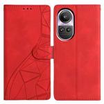 For OPPO Reno10 / Reno10 Pro Triangles Embossed Leather Phone Case(Red)