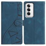 For OPPO Reno12 5G Global Triangles Embossed Leather Phone Case(Blue)