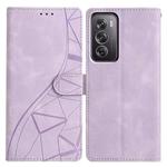 For OPPO Reno12 Pro 5G Global Triangles Embossed Leather Phone Case(Purple)
