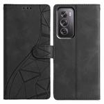 For OPPO Reno12 Pro 5G Global Triangles Embossed Leather Phone Case(Black)