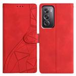 For OPPO Reno12 Pro 5G Global Triangles Embossed Leather Phone Case(Red)