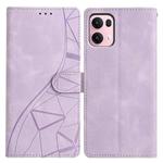 For OPPO Reno13 Pro Triangles Embossed Leather Phone Case(Purple)