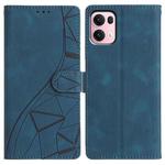 For OPPO Reno13 Pro Triangles Embossed Leather Phone Case(Blue)