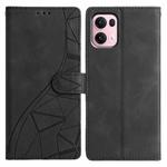 For OPPO Reno13 Pro Triangles Embossed Leather Phone Case(Black)