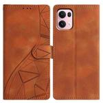 For OPPO Reno13 Pro Triangles Embossed Leather Phone Case(Brown)