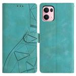 For OPPO Reno13 Pro Triangles Embossed Leather Phone Case(Green)