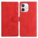 For OPPO A5 Pro 5G Global Triangles Embossed Leather Phone Case(Red)