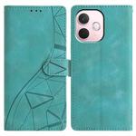For OPPO A5 Pro 5G Global Triangles Embossed Leather Phone Case(Green)