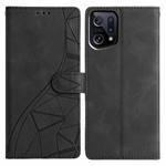 For OPPO Find X5 Triangles Embossed Leather Phone Case(Black)