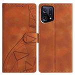 For OPPO Find X5 Triangles Embossed Leather Phone Case(Brown)