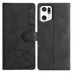 For OPPO Find X5 Pro Triangles Embossed Leather Phone Case(Black)