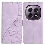 For OPPO A5 5G Global Triangles Embossed Leather Phone Case(Purple)