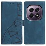 For OPPO A5 5G Global Triangles Embossed Leather Phone Case(Blue)