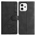 For OPPO Reno14 5G Global Triangles Embossed Leather Phone Case(Black)