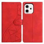 For OPPO Reno14 5G Global Triangles Embossed Leather Phone Case(Red)