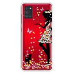 For Samsung Galaxy A21s Shockproof Painted Transparent TPU Protective Case(Girl)