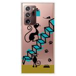 For Samsung Galaxy Note20 Ultra Shockproof Painted Transparent TPU Protective Case(Stair Cat)