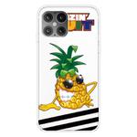 For iPhone 12 Pro Max Shockproof Painted Transparent TPU Protective Case(Pineapple)
