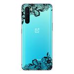 For OnePlus Nord Shockproof Painted Transparent TPU Protective Case(Lace Flower)