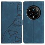 For Realme 14 Pro 5G Triangles Embossed Leather Phone Case(Blue)