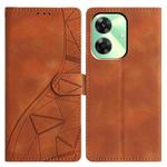 For Realme C61 / C63 Triangles Embossed Leather Phone Case(Brown)