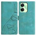 For Realme C61 / C63 Triangles Embossed Leather Phone Case(Green)