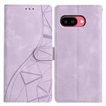 For Google Pixel 9a Triangles Embossed Leather Phone Case(Purple)