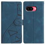 For Google Pixel 9a Triangles Embossed Leather Phone Case(Blue)