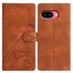 For Google Pixel 9a Triangles Embossed Leather Phone Case(Brown)