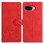 For Google Pixel 9a Triangles Embossed Leather Phone Case(Red)