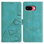 For Google Pixel 9a Triangles Embossed Leather Phone Case(Green)