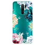 For Xiaomi Redmi 9 Coloured Drawing Pattern Highly Transparent TPU Protective Case(Gem Flower)