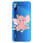 For Xiaomi Redmi 9A Coloured Drawing Pattern Highly Transparent TPU Protective Case(Little Pink Elephant)