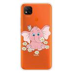 For Xiaomi Redmi 9C Coloured Drawing Pattern Highly Transparent TPU Protective Case(Little Pink Elephant)