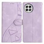 For OnePlus 13 Triangles Embossed Leather Phone Case(Purple)
