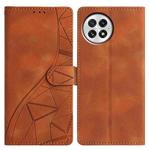 For OnePlus 13 Triangles Embossed Leather Phone Case(Brown)