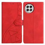 For OnePlus 13 Triangles Embossed Leather Phone Case(Red)