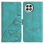 For OnePlus 13 Triangles Embossed Leather Phone Case(Green)