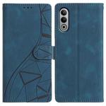For OnePlus Nord CE4 Triangles Embossed Leather Phone Case(Blue)