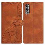 For OnePlus Nord CE4 Triangles Embossed Leather Phone Case(Brown)