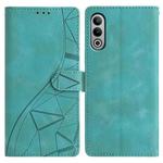For OnePlus Nord CE4 Triangles Embossed Leather Phone Case(Green)