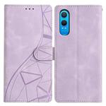 For OnePlus Nord CE4 Lite Triangles Embossed Leather Phone Case(Purple)