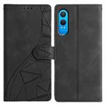 For OnePlus Nord CE4 Lite Triangles Embossed Leather Phone Case(Black)