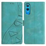 For OnePlus Nord CE4 Lite Triangles Embossed Leather Phone Case(Green)