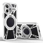 For Redmi K80 Cooling Hollow Metal Holder MagSafe Phone Case(Silver)