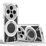 For OPPO Find X8 Pro Cooling Hollow Metal Holder MagSafe Phone Case(Silver)