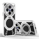 For vivo X200 Cooling Hollow Metal Holder MagSafe Phone Case(Silver)