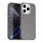 For iPhone 16 Pro Candy Diamond Frosted PC Hybrid TPU Phone Case(Black)