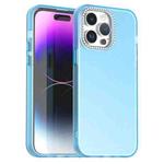 For iPhone 14 Pro Max Candy Diamond Frosted PC Hybrid TPU Phone Case(Blue)